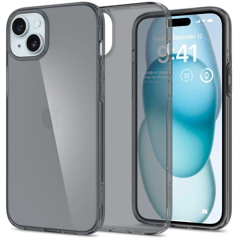 Spigen Crystal Flex iPhone 15 Plus dėklas – pilkas / skaidrus - Image 7
