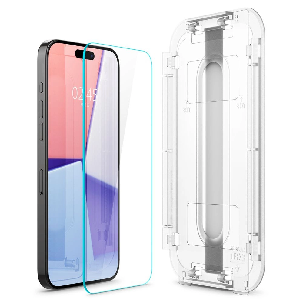 Spigen Glas.tR EZ Fit grūdintas stiklas iPhone 15 Pro – 2 vnt. - Image 4
