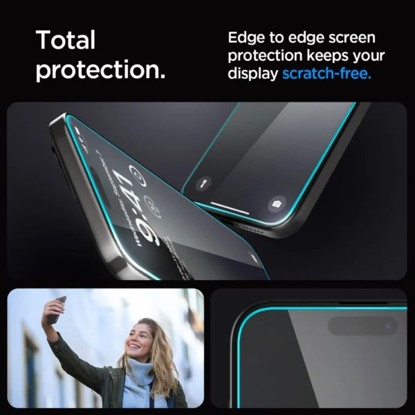 Spigen Glas.tR EZ Fit grūdintas stiklas iPhone 15 Pro Max – 2 vnt. - Image 9