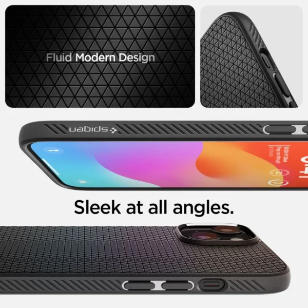 Spigen Liquid Air dėklas iPhone 15 Plus – matinės juodos spalvos - Image 11