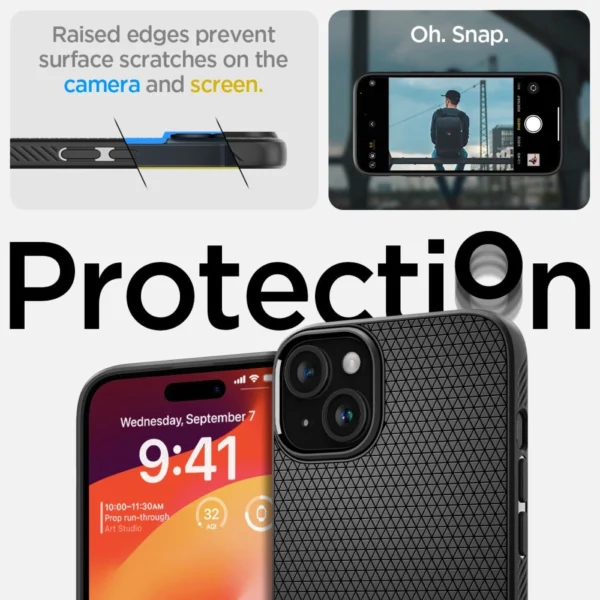 Spigen Liquid Air dėklas iPhone 15 Plus – matinės juodos spalvos - Image 13