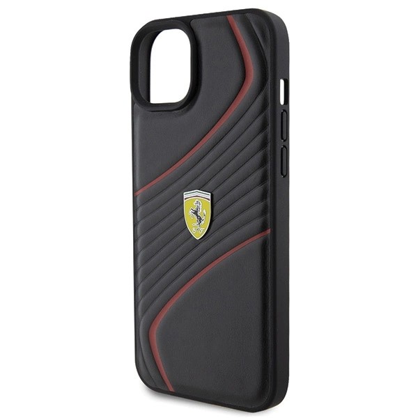 Ferrari Twist Metal Logo dėklas iPhone 15 Plus – juodas - Image 6