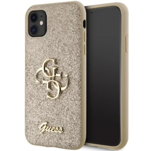 Guess GUHCN61HG4SGD case for iPhone 11 / Xr - gold Glitter Script Big 4G