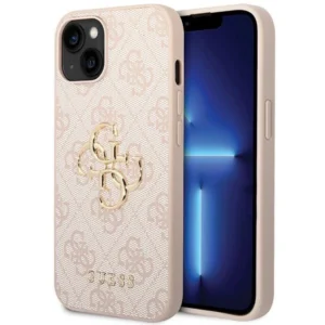 Guess 4G Big Metal Logo iPhone 15 Case - Pink