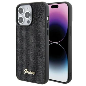 Guess Disco Metal Script case for iPhone 15 Pro Max - black