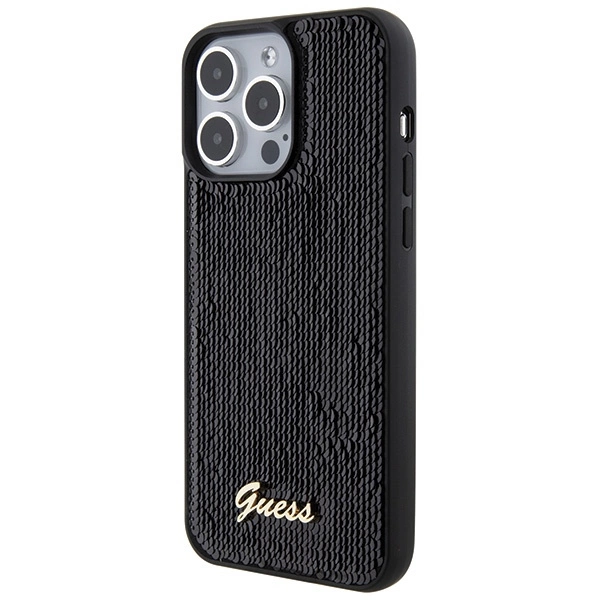 Guess Sequin Script Metal dėklas iPhone 15 Pro Max – juodas - Image 2