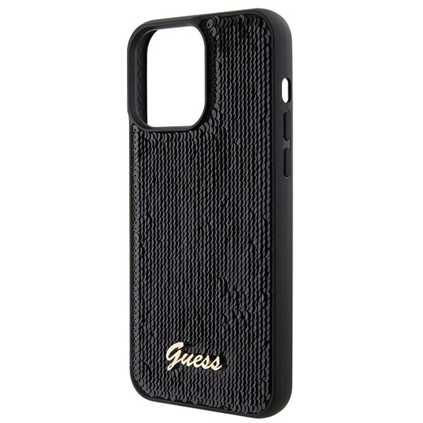 Guess Sequin Script Metal dėklas iPhone 15 Pro Max – juodas - Image 6
