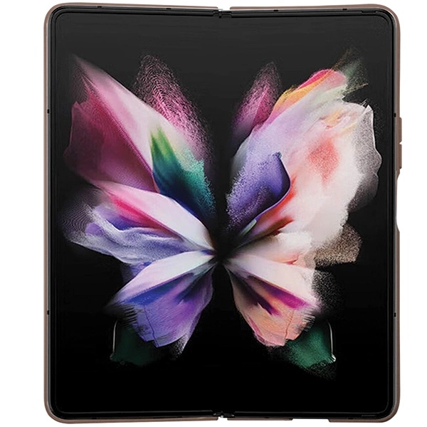 Guess Leather 4G Triangle su kristalais dėklas Samsung Galaxy Z Fold 5 – rudas - Image 6