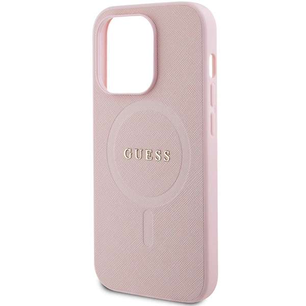 Guess GUHMP14LPSAHMCP dėklas iPhone 14 Pro – rožinis Saffiano MagSafe - Image 6