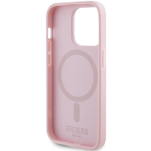 Guess GUHMP14LPSAHMCP dėklas iPhone 14 Pro – rožinis Saffiano MagSafe - Image 7