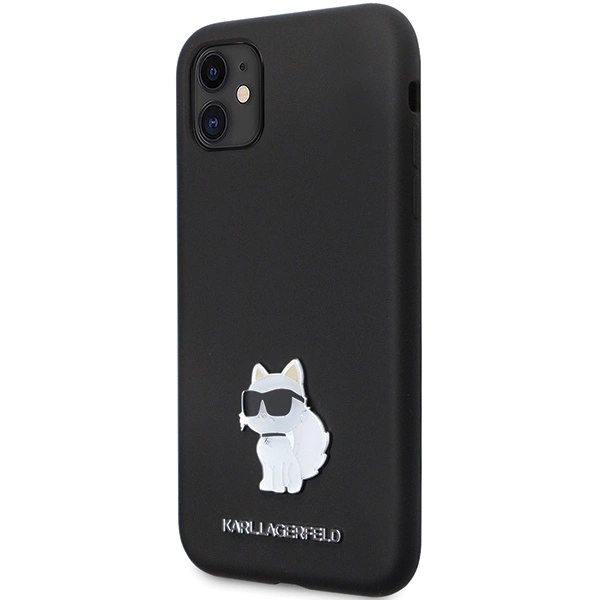 Karl Lagerfeld KLHCN61SMHCNPK dėklas iPhone 11 / Xr – juodas silikono C Metal Pin - Image 2