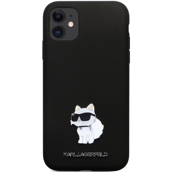 Karl Lagerfeld KLHCN61SMHCNPK dėklas iPhone 11 / Xr – juodas silikono C Metal Pin - Image 3
