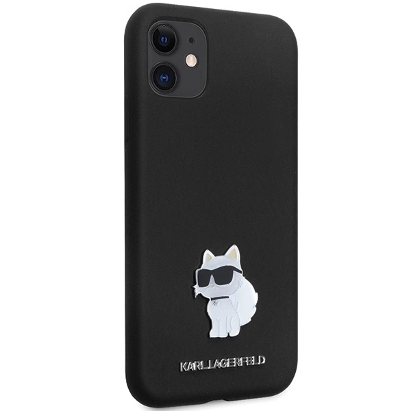 Karl Lagerfeld KLHCN61SMHCNPK dėklas iPhone 11 / Xr – juodas silikono C Metal Pin - Image 4