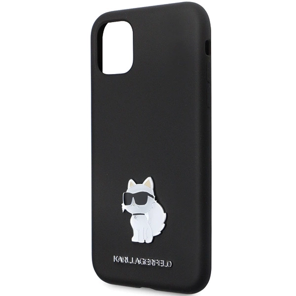 Karl Lagerfeld KLHCN61SMHCNPK dėklas iPhone 11 / Xr – juodas silikono C Metal Pin - Image 6
