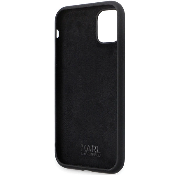 Karl Lagerfeld KLHCN61SMHCNPK dėklas iPhone 11 / Xr – juodas silikono C Metal Pin - Image 7