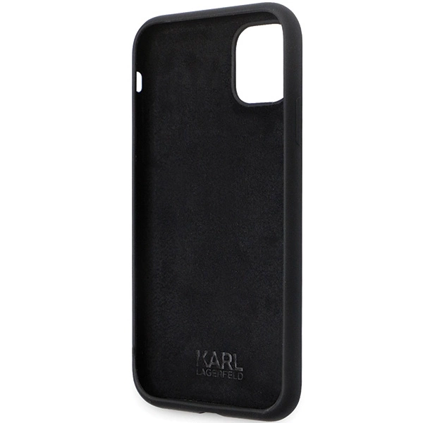 Karl Lagerfeld KLHCN61SMHKNPK dėklas iPhone 11 / Xr – juodas silikono Ikonik Metal Pin - Image 7