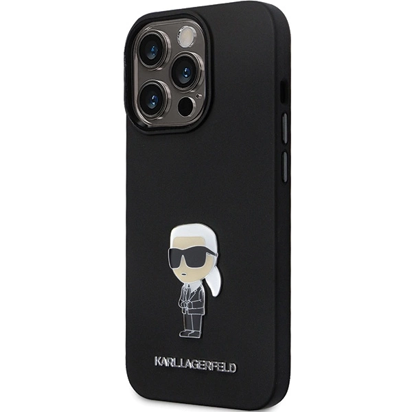 Karl Lagerfeld KLHCP14XSMHKNPK dėklas iPhone 14 Pro Max 6.7" – juodas silikono Ikonik Metal Pin - Image 2