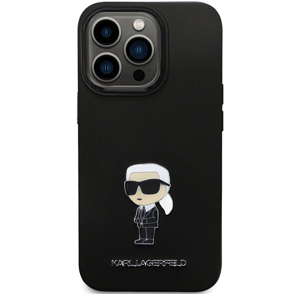 Karl Lagerfeld KLHCP14XSMHKNPK dėklas iPhone 14 Pro Max 6.7" – juodas silikono Ikonik Metal Pin - Image 3