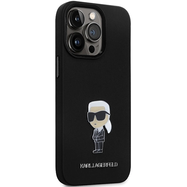 Karl Lagerfeld KLHCP14XSMHKNPK dėklas iPhone 14 Pro Max 6.7" – juodas silikono Ikonik Metal Pin - Image 4