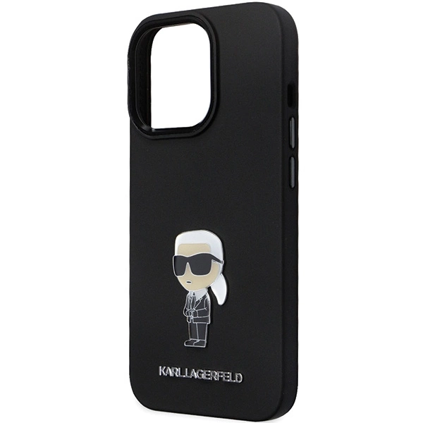 Karl Lagerfeld KLHCP14XSMHKNPK dėklas iPhone 14 Pro Max 6.7" – juodas silikono Ikonik Metal Pin - Image 6