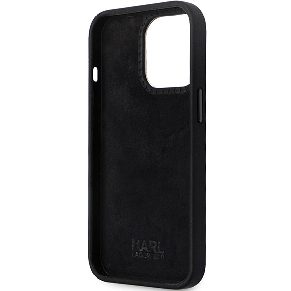 Karl Lagerfeld KLHCP14XSMHKNPK dėklas iPhone 14 Pro Max 6.7" – juodas silikono Ikonik Metal Pin - Image 7