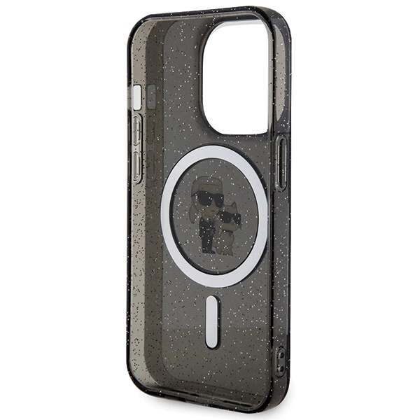 Karl Lagerfeld Karl & Choupette Glitter MagSafe dėklas iPhone 15 Pro – juodas - Image 7