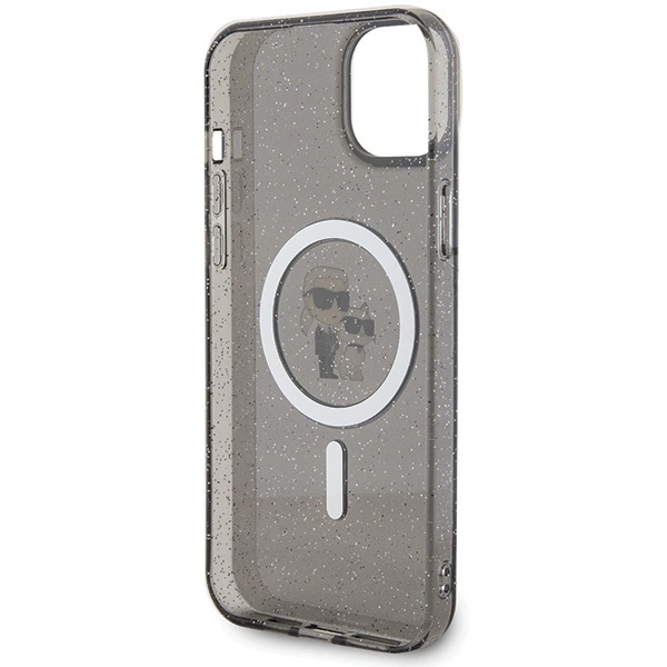 Karl Lagerfeld Karl & Choupette Glitter MagSafe dėklas iPhone 15 Plus – juodas - Image 7
