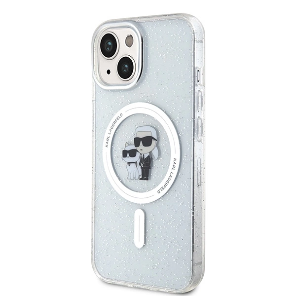 Karl Lagerfeld Karl & Choupette Glitter MagSafe dėklas iPhone 15 Plus – permatomas - Image 2