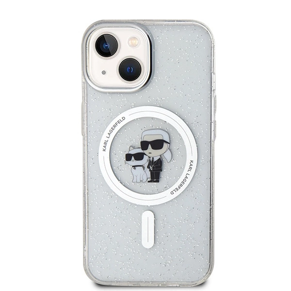 Karl Lagerfeld Karl & Choupette Glitter MagSafe dėklas iPhone 15 Plus – permatomas - Image 3