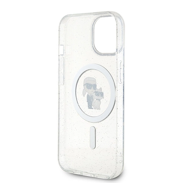 Karl Lagerfeld Karl & Choupette Glitter MagSafe dėklas iPhone 15 Plus – permatomas - Image 7