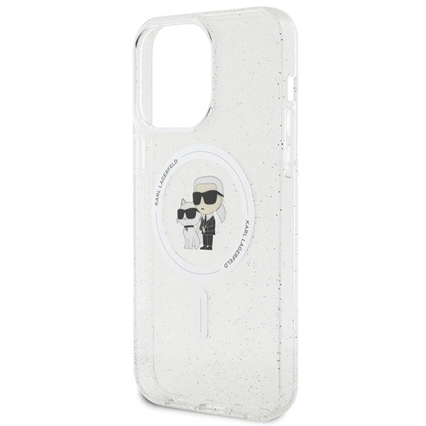 Karl Lagerfeld Karl & Choupette Glitter MagSafe dėklas iPhone 15 Pro Max – permatomas - Image 6