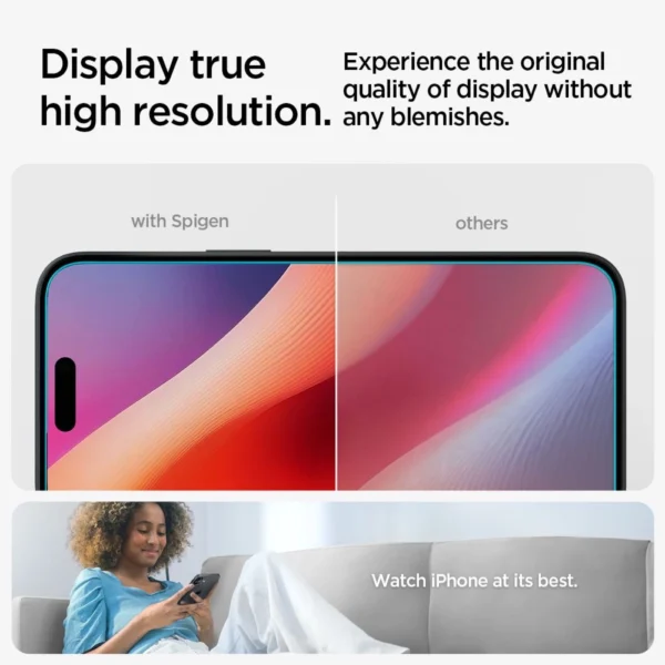 Spigen Glas.tR EZ Fit grūdintas stiklas iPhone 15 / 16 – 2 vnt. - Image 12