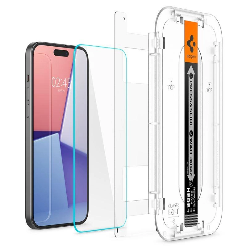 Spigen Glas.tR EZ Fit grūdintas stiklas iPhone 15 Plus / 16 Plus - Image 6