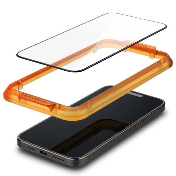 Spigen ALM Glass FC grūdintas stiklas iPhone 15 Pro Max – juodas, 2 vnt. - Image 5