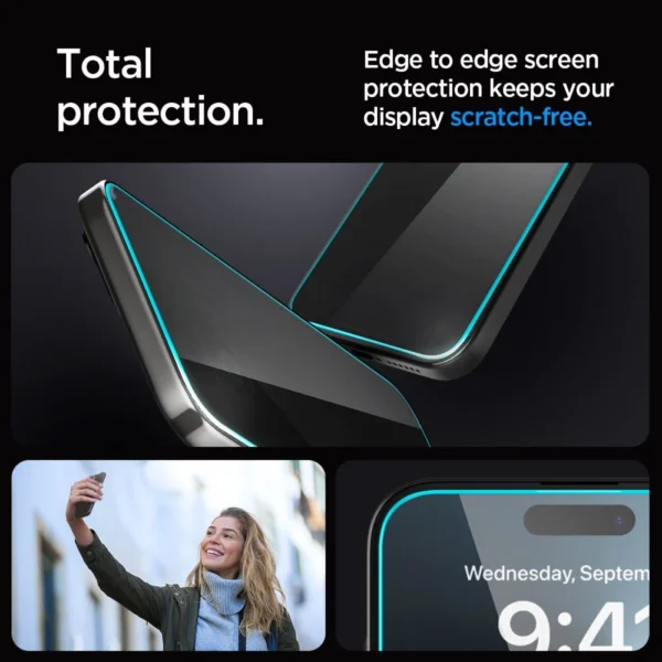 Grūdintas stiklas Spigen GLAS.tR EZ Fit 2-pack iPhone 15 Plus / 16 Plus Privacy - Image 7