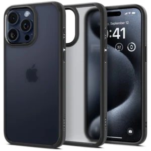 Spigen Ultra Hybrid iPhone 15 Pro Case - Clear Black