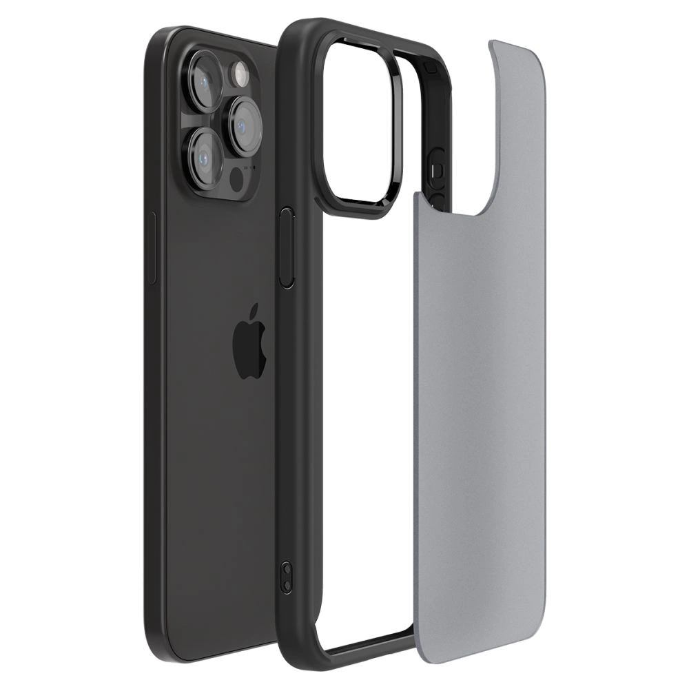 Spigen Ultra Hybrid iPhone 15 Pro dėklas – skaidrus juodas - Image 11