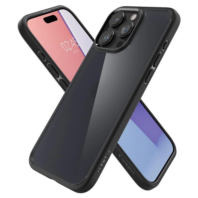 Spigen Ultra Hybrid iPhone 15 Pro Max dėklas – skaidrus juodas - Image 3