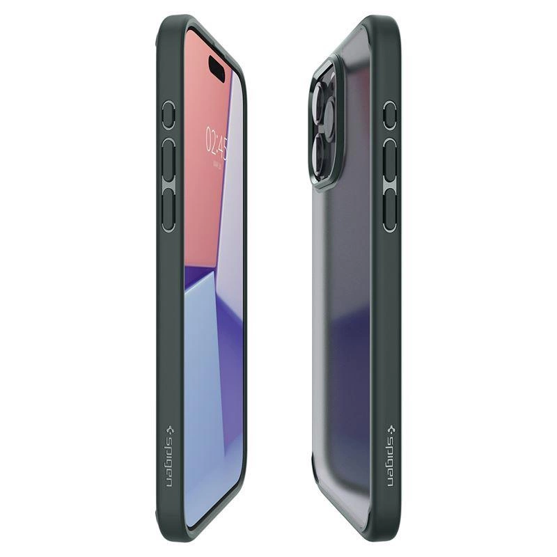 Spigen Ultra Hybrid iPhone 15 Pro dėklas – tamsiai žalias - Image 14