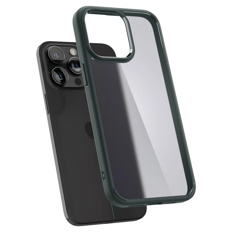 Spigen Ultra Hybrid iPhone 15 Pro Max dėklas – tamsiai žalias - Image 11