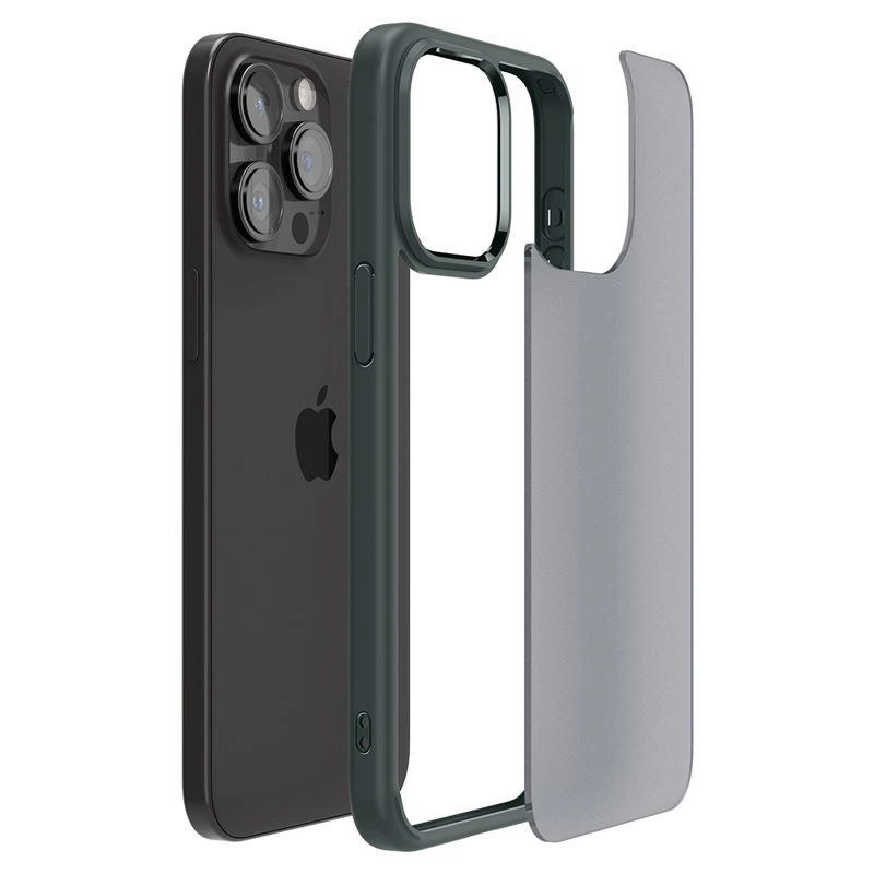 Spigen Ultra Hybrid iPhone 15 Pro Max dėklas – tamsiai žalias - Image 13