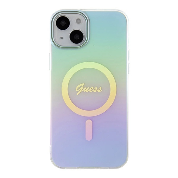 Guess GUHMP15MHITSQ iPhone 15 Plus 6.7" žydras kietas dėklas IML Iridescent MagSafe - Image 3