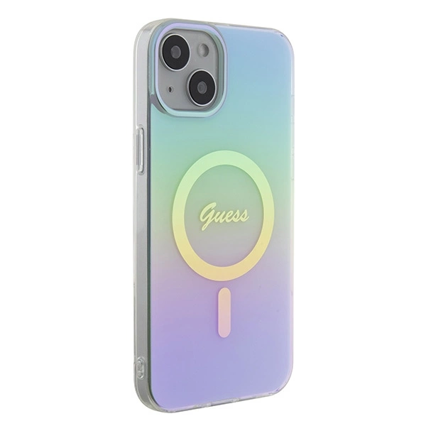 Guess GUHMP15MHITSQ iPhone 15 Plus 6.7" žydras kietas dėklas IML Iridescent MagSafe - Image 4