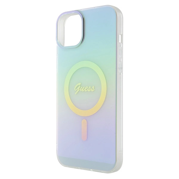 Guess GUHMP15MHITSQ iPhone 15 Plus 6.7" žydras kietas dėklas IML Iridescent MagSafe - Image 6