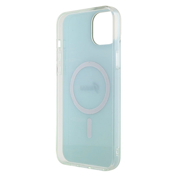 Guess GUHMP15MHITSQ iPhone 15 Plus 6.7" žydras kietas dėklas IML Iridescent MagSafe - Image 7
