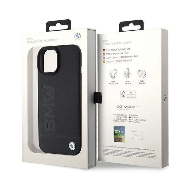 BMW BMHMP15SSLLBK iPhone 15 6.1" juodas/juodas MagSafe kietas dėklas su logotipo spaudu Signature - Image 8