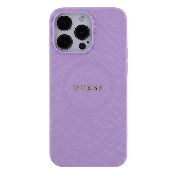 Guess GUHMP15XPSAHMCU iPhone 15 Pro Max 6.7" violetinis/violetinis kietas dėklas Saffiano MagSafe - Image 3