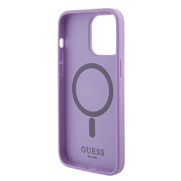 Guess GUHMP15XPSAHMCU iPhone 15 Pro Max 6.7" violetinis/violetinis kietas dėklas Saffiano MagSafe - Image 7