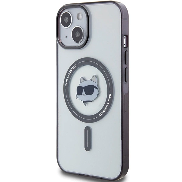 Karl Lagerfeld KLHMP15SHCHNOTK iPhone 15 6.1" permatomas kietas dėklas IML Choupette galva MagSafe - Image 2