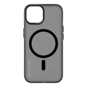 Decoded Transparent Grip Case with MagSafe for iPhone 15 - gray and black
